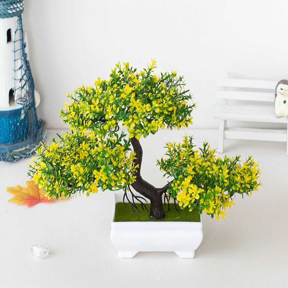 Artificial Plants Decoration Potted Bonsai Small Tree Pot Fake Plant Potted Zen Garden Ornaments Table Home Room Decoration
