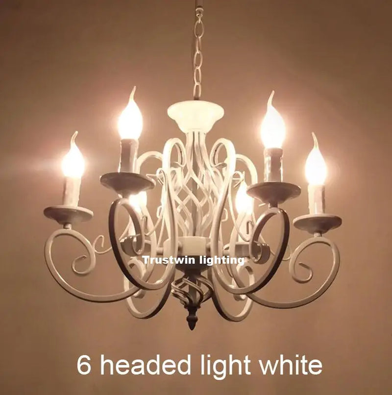 Classic LED Chandelier Light 6 8 Arms Hanging Chain Black Blue Bronze Iron Chandelier Light LED