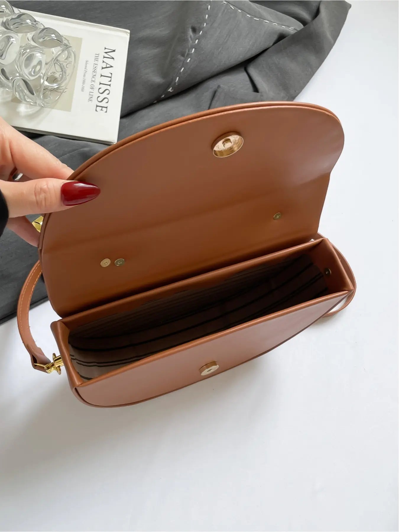Exquisite Box Bag, Elegant Minimalist Handbag, Rope-Shaped Handle, Half-Moon Shape, Simple Commuting, Party, Chic Crossbody Purse, Fashion Crossbody Handbag, Shoulder and Crossbody Bag, Crossbody Shoulder Purses