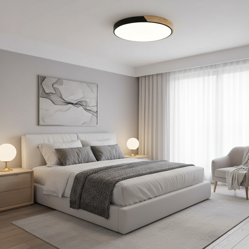 LED Ceiling Light – Wooden Finish – Round Design