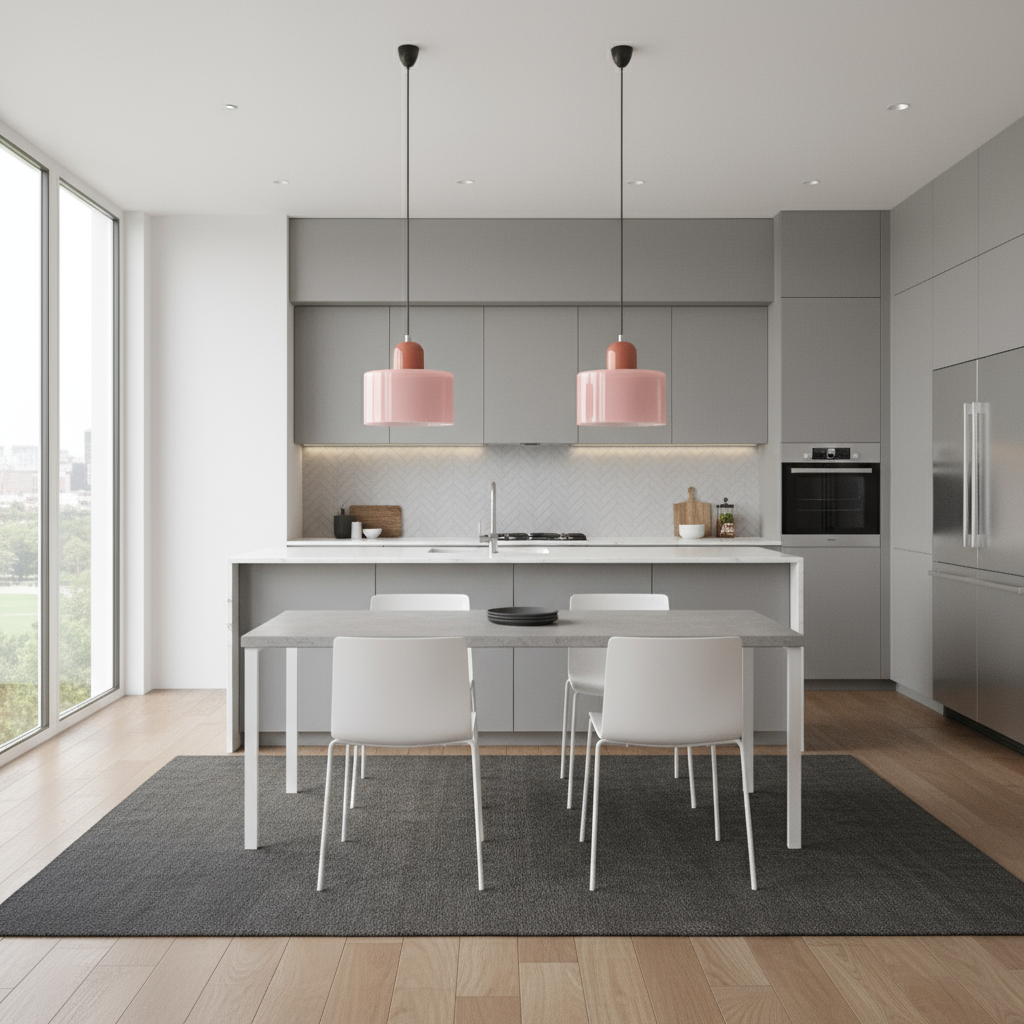 Glass Pendant Light – E27 – Coloured Glass – Adjustable Cable