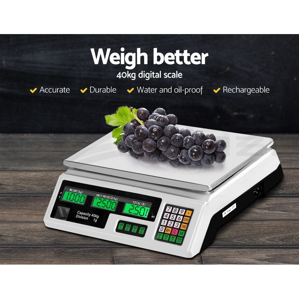 Emajin 40KG Digital Kitchen Scale Electronic Weighing Shop Market Commercial LCD