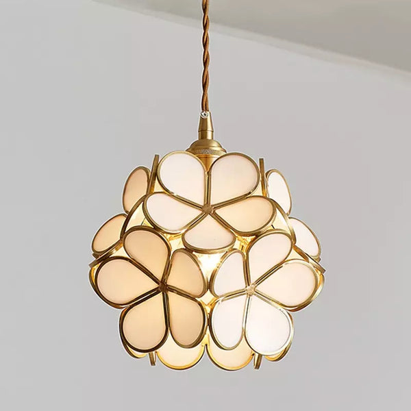 Glass Pendant Light Flower Design