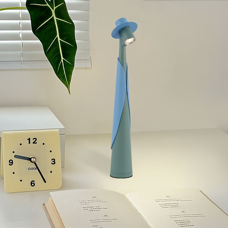 Rechargeable LED Desk Lamp – Touch Control – Adjustable – Hat Design