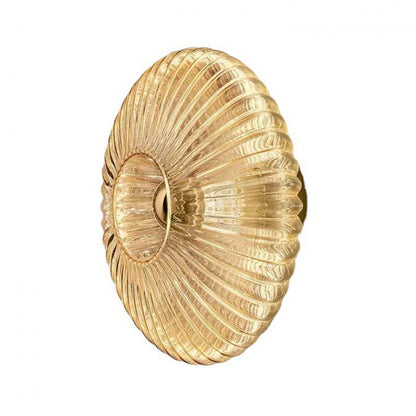 Ribbed Glass Wall Light Round Fitting