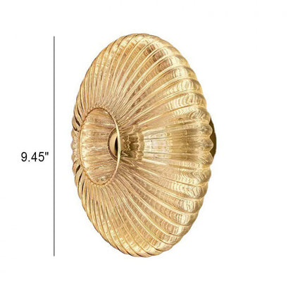 Ribbed Glass Wall Light Round Fitting