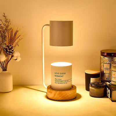 Candle Warmer Lamp – Dimmable – Wooden Base – Japanese Minimalist Design