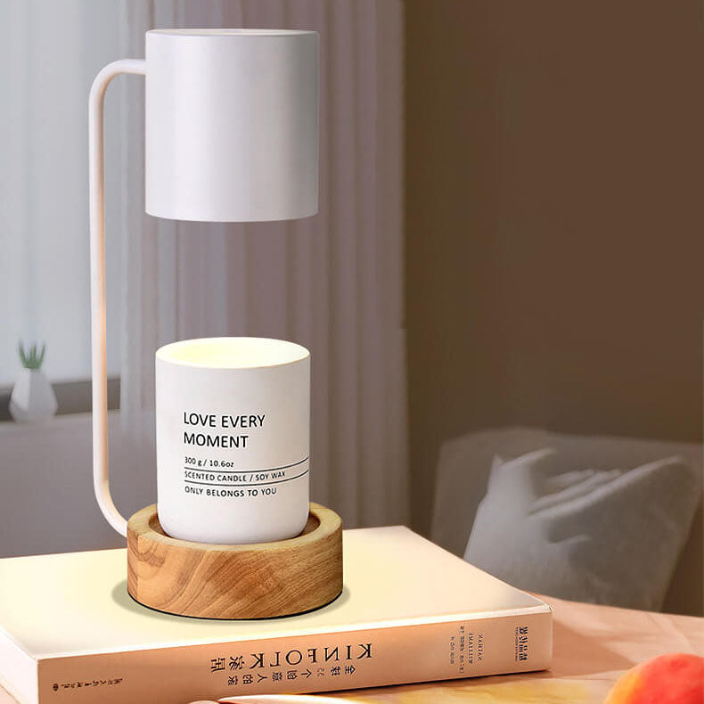 Candle Warmer Lamp – Dimmable – Wooden Base – Japanese Minimalist Design
