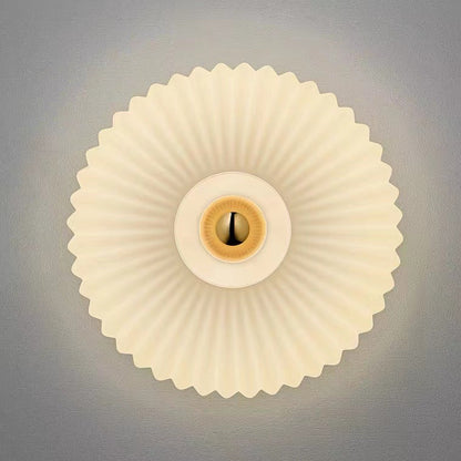 Ribbed Glass Wall Light Round Fitting