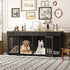 FUFU&GAGA Large Dog Crate Furniture, 86.6" Wooden Dog Crate Kennel with Drawers and Divider, Heavy Duty Dog Crates Cage Furniture