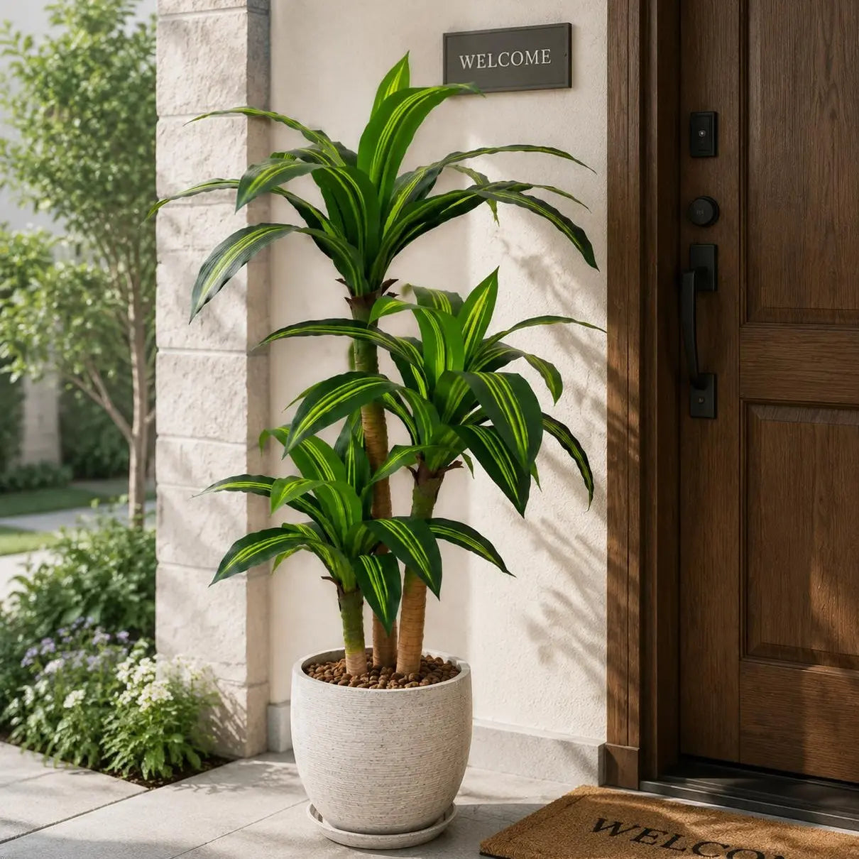 4/5/6FT Artificial Dracaena Tree (No Pot) - High Realism, Fade-Resistant, Natural Gradient Artificial Plant for Home Decor, Busy Lifestyles, Indoor/Outdoor Low-Maintenance Home Supplies Trending