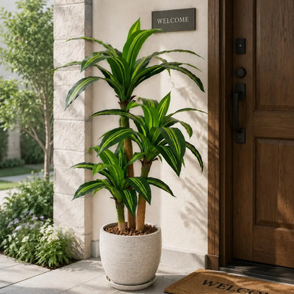 4/5/6FT Artificial Dracaena Tree (No Pot) - High Realism, Fade-Resistant, Natural Gradient Artificial Plant for Home Decor, Busy Lifestyles, Indoor/Outdoor Low-Maintenance Home Supplies Trending