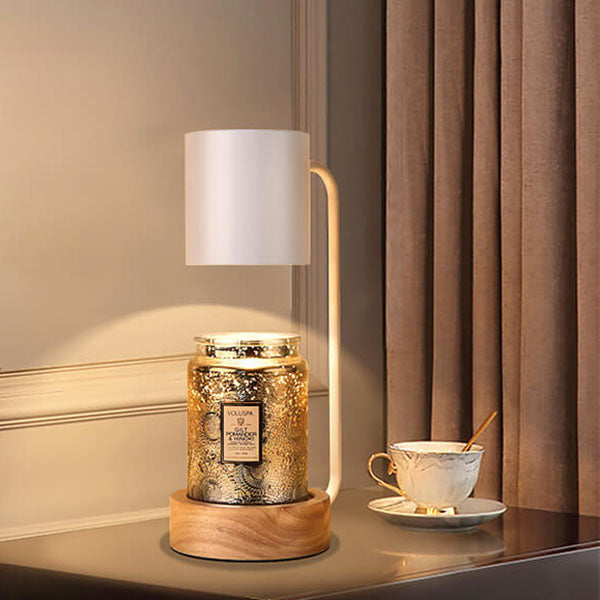 Candle Warmer Lamp – Dimmable – Wooden Base – Japanese Minimalist Design
