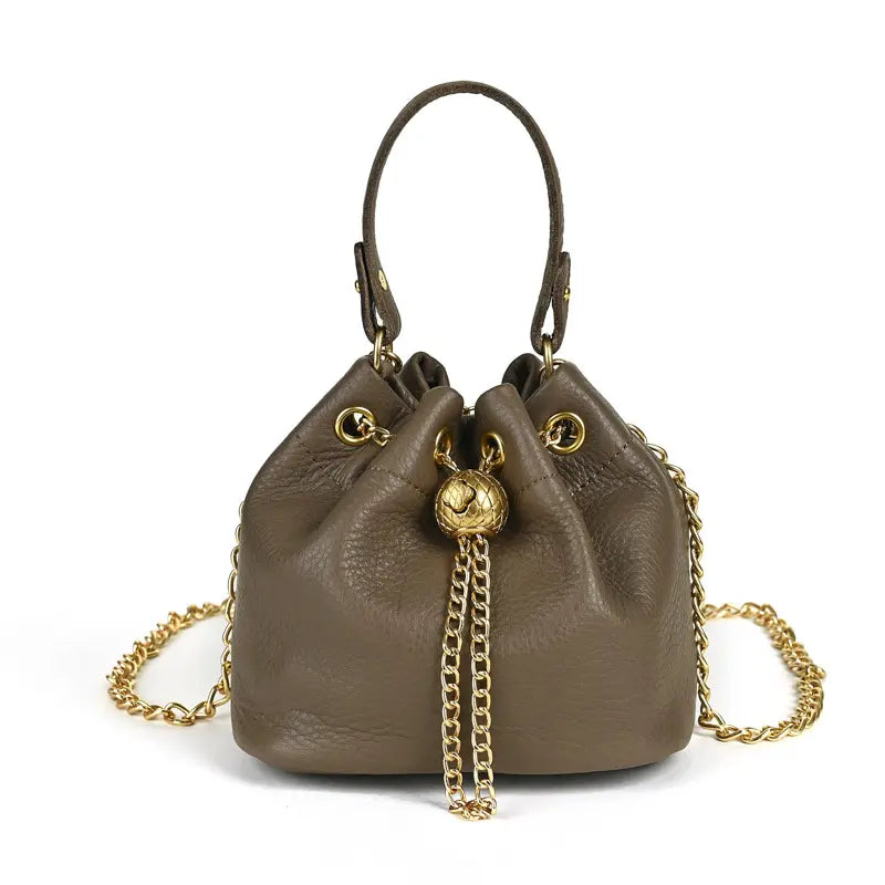 Women'S Top-Layer Cowhide Aesthetic Shoulder Bag - Versatile All-Season Ladylike Purse, Convertible to Crossbody Shoulder Handbag, Stylish Daily Accessory