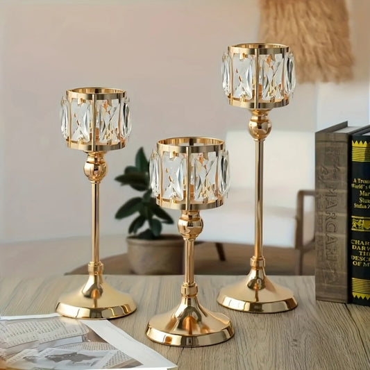 Crystal Candlesticks Set of 3, Candle Holder Set, Crystal Material, Angel Design Wedding & Home Decor, Interior Decoration Accessories, Decoration Items, Perfect for Special Occasions, Stylish Table Centerpieces, Crystal Candle Holders