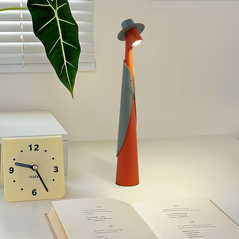 Rechargeable LED Desk Lamp – Touch Control – Adjustable – Hat Design