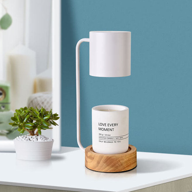 Candle Warmer Lamp – Dimmable – Wooden Base – Japanese Minimalist Design