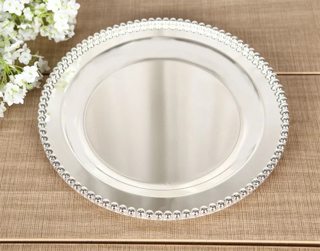High-Grade 2/3 Layers Dessert Tray Silver Plated round Metal Cake Stand Cupcake Tray Wedding Party Decoration Cake Display Stand