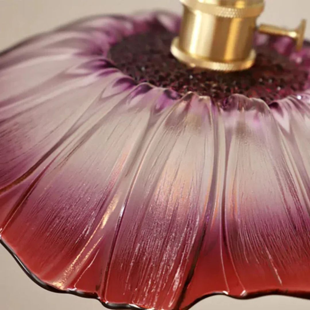 Flower Glass Pendant Light Adjustable For Home