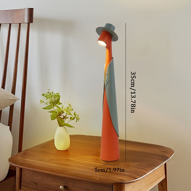 Rechargeable LED Desk Lamp – Touch Control – Adjustable – Hat Design