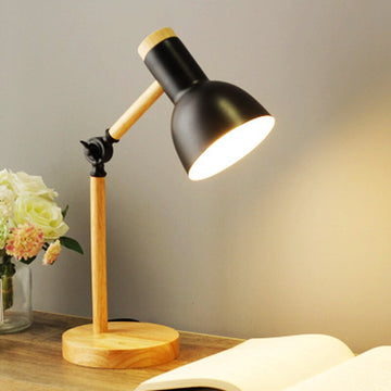 Nordic Wooden Desk Lamp – Adjustable LED – Wood & Metal – 45 cm