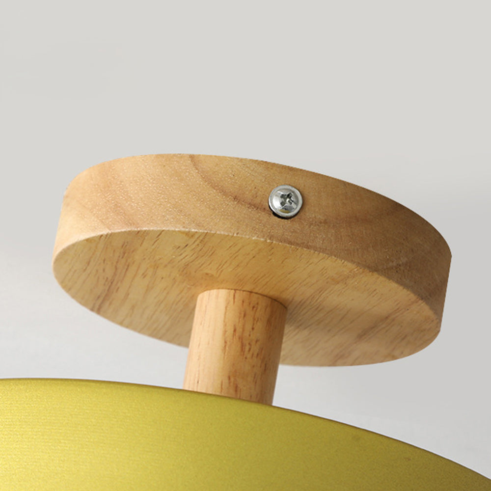LED Ceiling Light – Wooden Base – Round Design