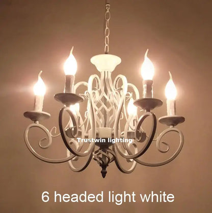 Classic LED Chandelier Light 6 8 Arms Hanging Chain Black Blue Bronze Iron Chandelier Light LED