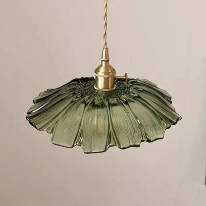 Flower Glass Pendant Light Adjustable For Home