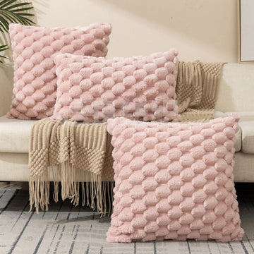 Plush Cushion Cover – 3D Texture – Cotton Polyester Blend