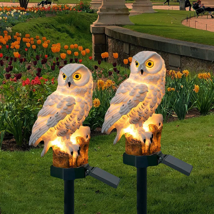 Solar Owl Garden Light – Warm LED – Automatic – Outdoor Pathway