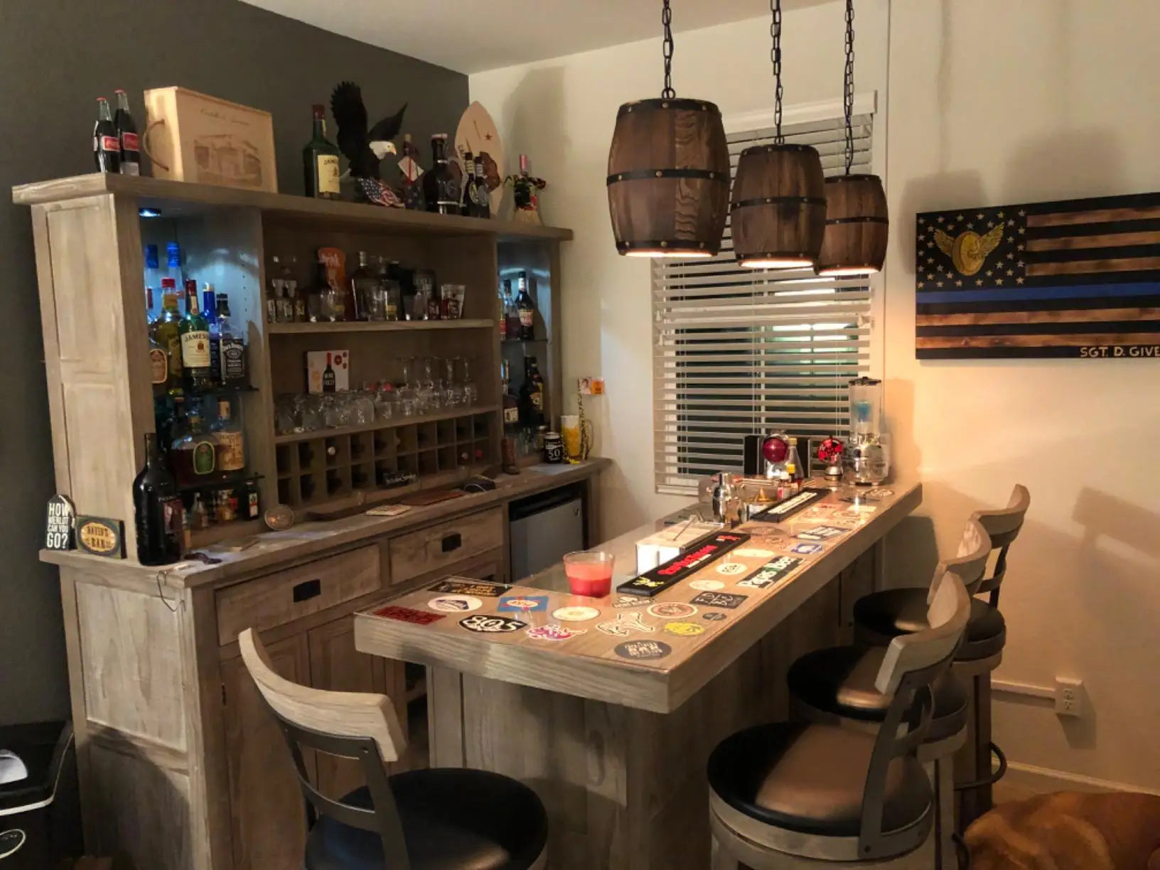 Retro Barrel Lamp Solid Wood Wine Barrel Hanging Fixture E27 Living Room Bar Cafe Restaurant Atomasphere Lamp Patio Manor Light