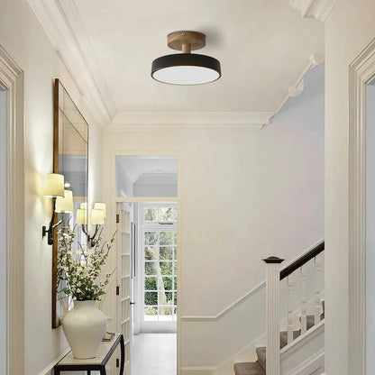 LED Ceiling Light – Wooden Base – Round Design