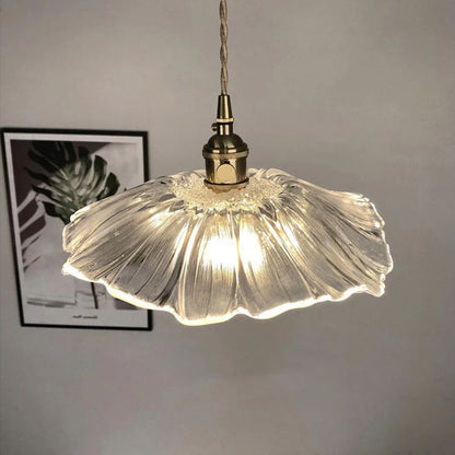 Flower Glass Pendant Light Adjustable For Home