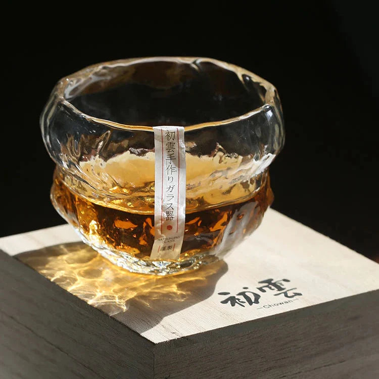 Japanese whisky glass round design