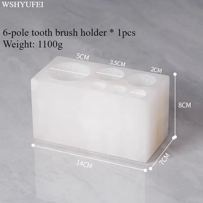 Light Luxury White Jade StoneWhite Jade Stone Bathroom Accessory Set