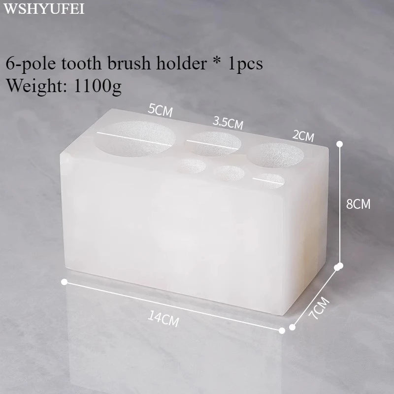 Light Luxury White Jade StoneWhite Jade Stone Bathroom Accessory Set