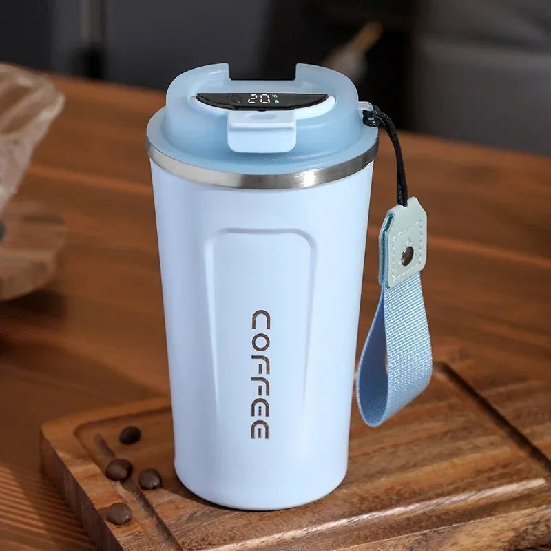 380/510Ml Thermos Coffee Mug Stainless Steel Coffee Cup Temperature Display Vacuum Flask Thermal Tumbler Insulated Water Bottle