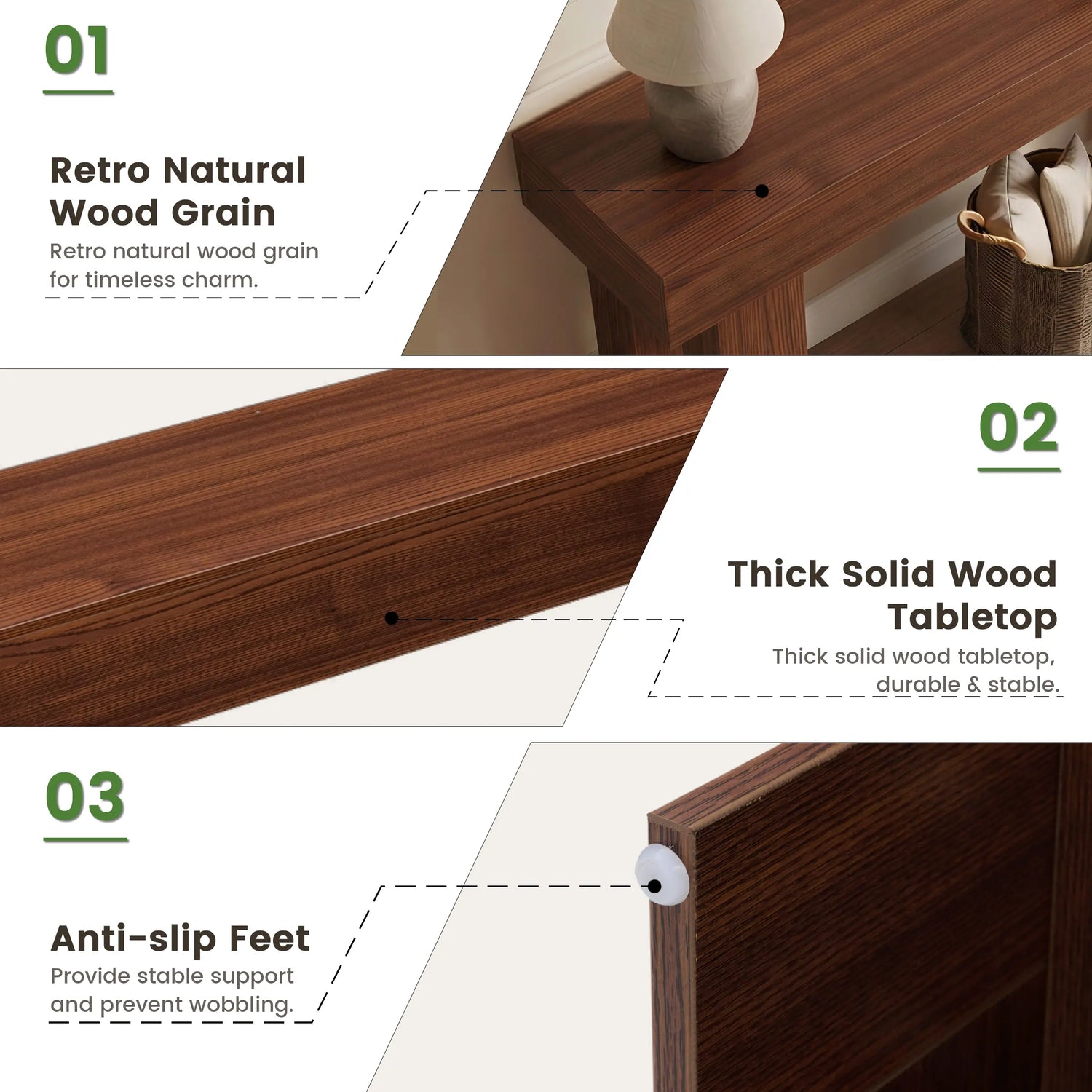 63 Inch Entryway Table with Socket and Sensor Light, Farmhouse Wooden Sofa Table behind Couch or Foyer Table, Narrow Console Table with Storage Shelf for Living Room, Entrance, Hallway, Easy Assembly