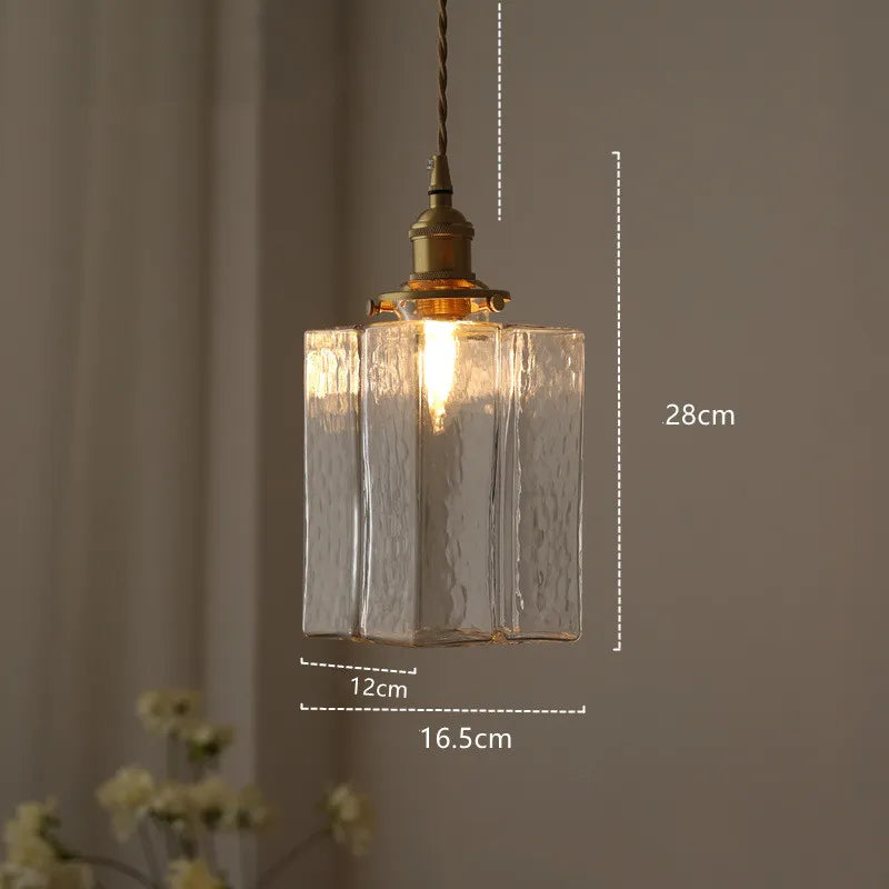retro ribbed glass pendant light