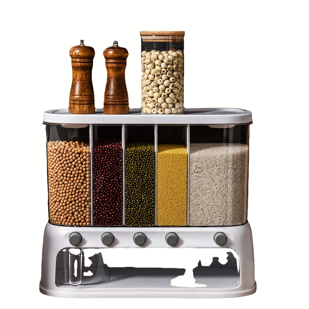 Multi-Compartment Grain Storage Container – Airtight – 5 Compartments