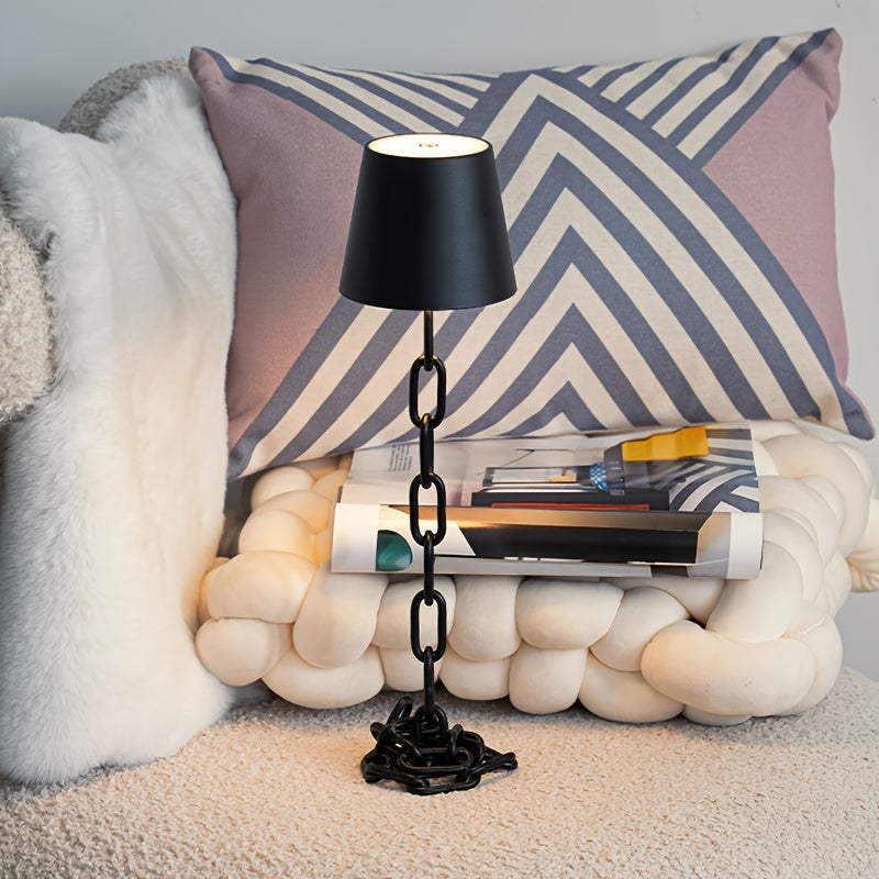 Chain-Link Table Lamp – Rechargeable – Touch Dimming – LED Downlight