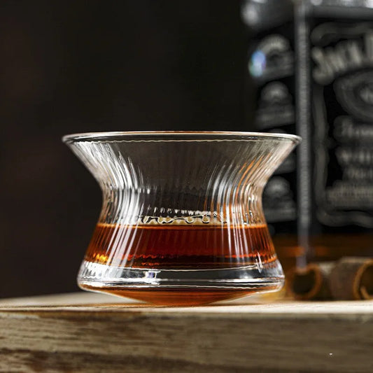 ribbed crystal Japanese whisky glass