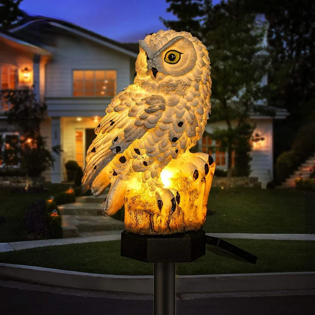 Solar Owl Garden Light – Warm LED – Automatic – Outdoor Pathway