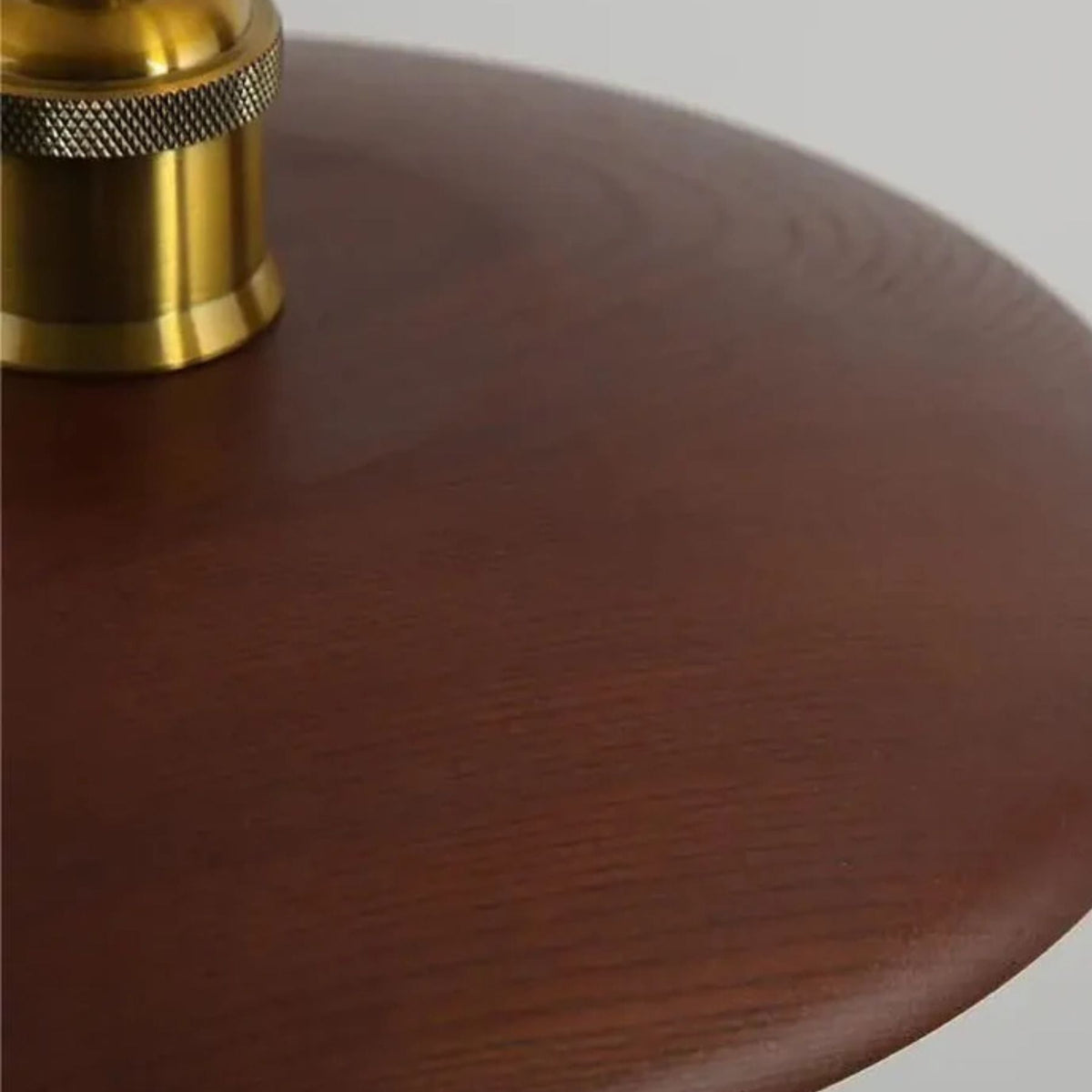 Wooden Pendant Light Japandi Design Brass Details