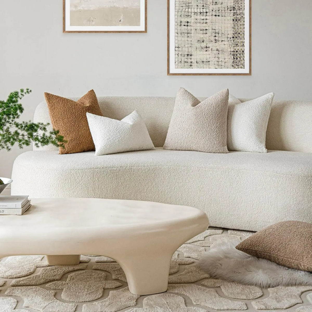 Bouclé Cushion Cover Soft Texture For Home