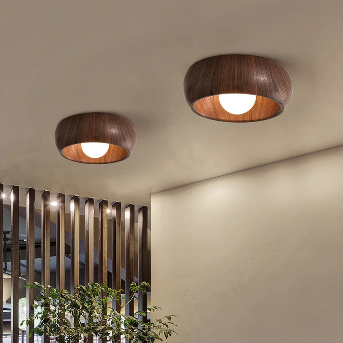 Wood-Look LED Ceiling Light For Home