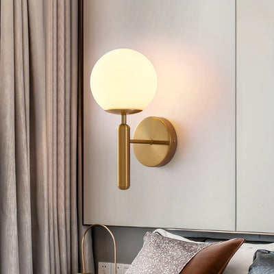 Glass Globe Wall Sconce – G9 – Polished Metal – Hard-Wired Light