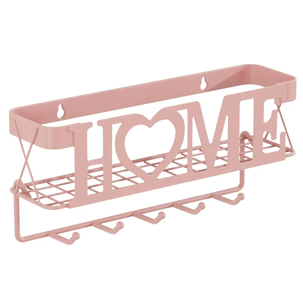 Key Holder for Wall - Key Rack with 5 Key Hooks, 11.02" L×2.75" W×4.92" H, Key and Mail Organizer Wall Mount with Mesh Basket, Key Hanger for Wall Decor Decoration
