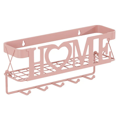 Key Holder for Wall - Key Rack with 5 Key Hooks, 11.02" L×2.75" W×4.92" H, Key and Mail Organizer Wall Mount with Mesh Basket, Key Hanger for Wall Decor Decoration