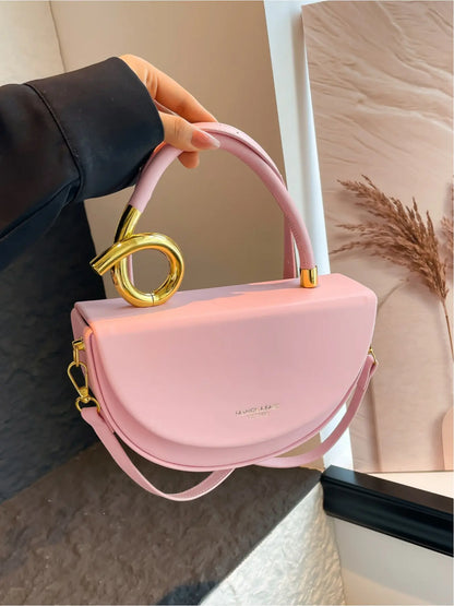 Exquisite Box Bag, Elegant Minimalist Handbag, Rope-Shaped Handle, Half-Moon Shape, Simple Commuting, Party, Chic Crossbody Purse, Fashion Crossbody Handbag, Shoulder and Crossbody Bag, Crossbody Shoulder Purses